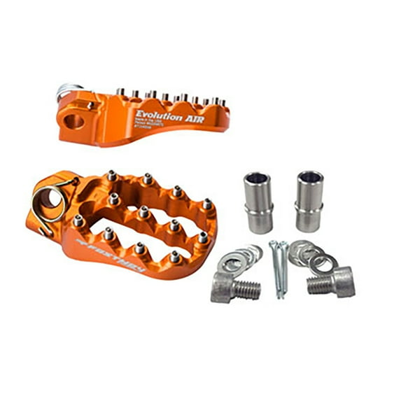 Fastway Evo Air Motorcycle Foot Pegs Kit Orange Compatible With Beta 200 RR 2019