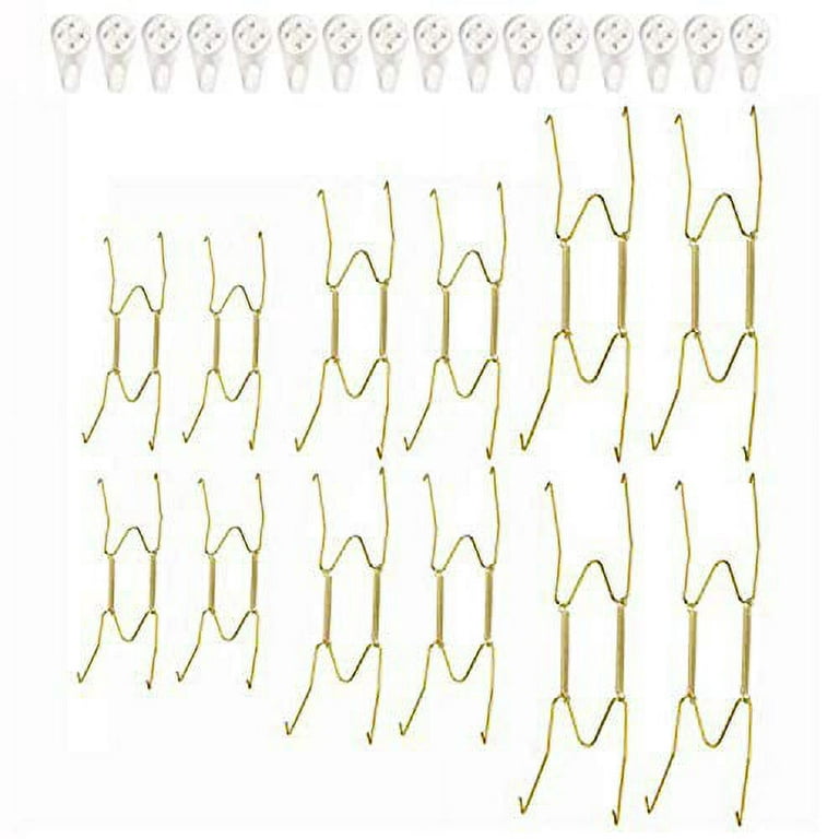 TSV 12Pcs Plate Hangers with Hooks, 6 8 10 Wall Holder Fit for 6-10  Decorative Plate, Antique China, Arts 