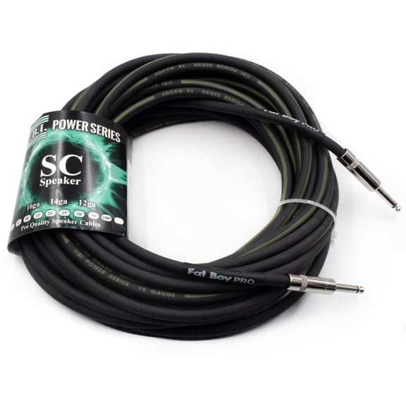 Fat Boy FB-SC1450 Pro Neutrik Heavy Duty 14 Gauge Speaker Cable With 1/4-inch Connectors In 50 Foot Length