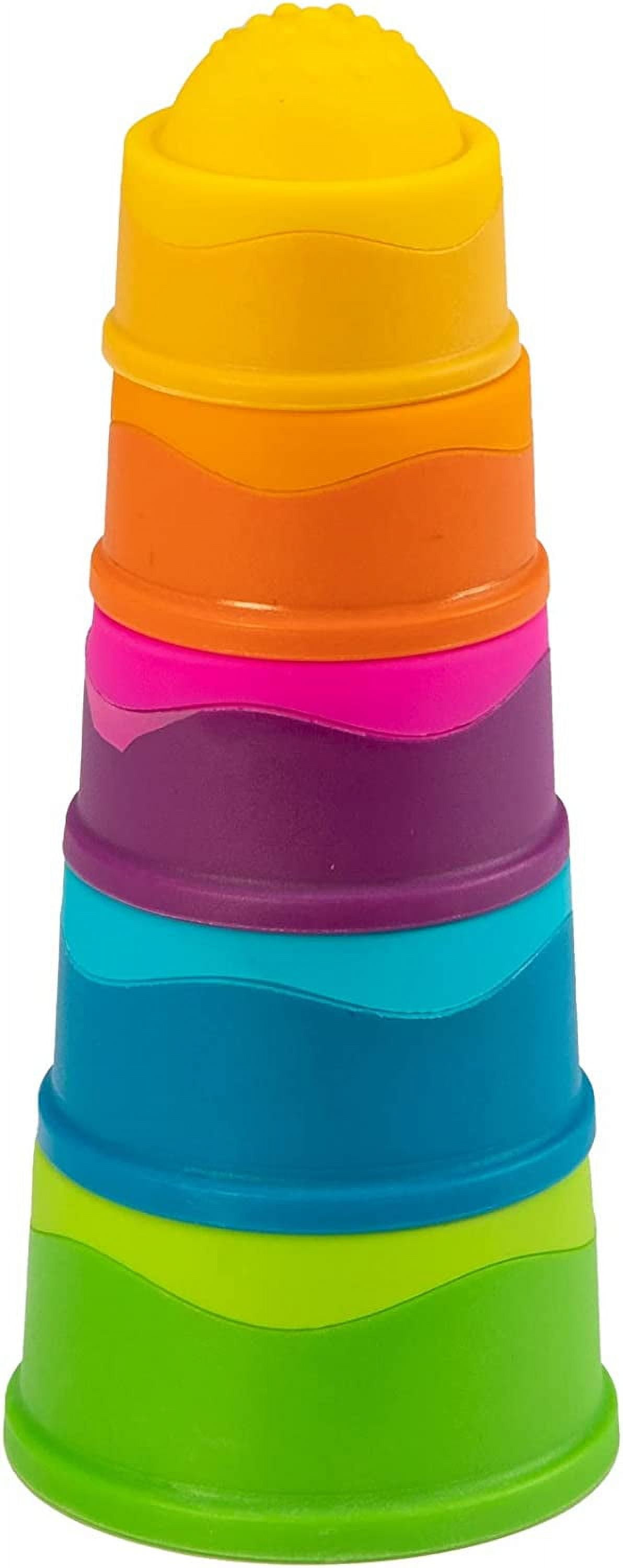 Fat Brain Toys Dimpl Stack Popping Stack & Nest Sensory Toy for