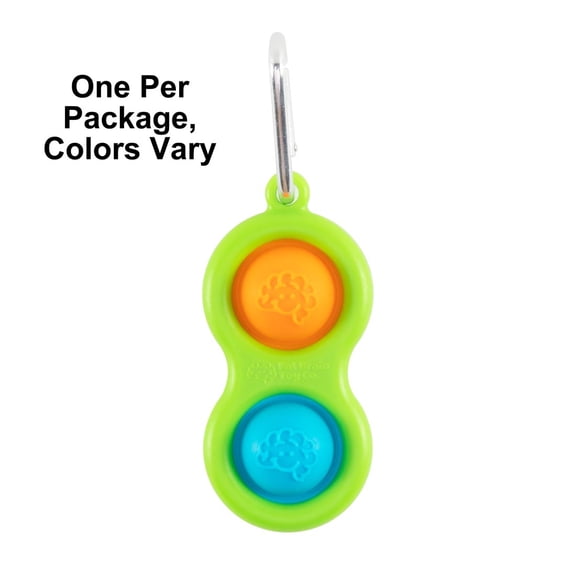 Fat Brain Toys Simpl Dimpl Bright Colors - Orange - Popping Fidget Keychain, Kids & Adults