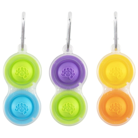 Fat Brain Toys Simpl Dimpl Clear 3 Pack - Popping Fidget Keychains, Kids & Adults