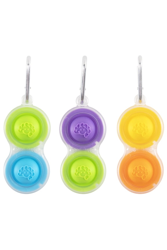 Simpl Dimpl Clear 3 Pack - Popping Fidget Keychains, Kids & Adults