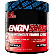 Fat Burner Pre Workout Powder - EVLution Nutrition ENGN Shred Supplement with Thermogenic Fat Burner Formula - Creatine Free Preworkout 30 Servings (Fruit Punch)