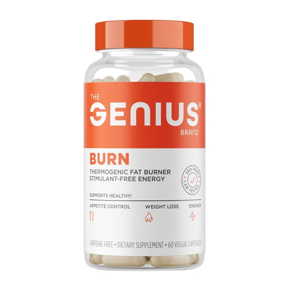 The Genius Brand Burn, Caffeine-Free, 60 Veggie Capsules