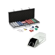 Fat Cat 500Ct Texas Hold'Em Dice Poker Chip Set and Fat Cat Four Deck Card Shoe
