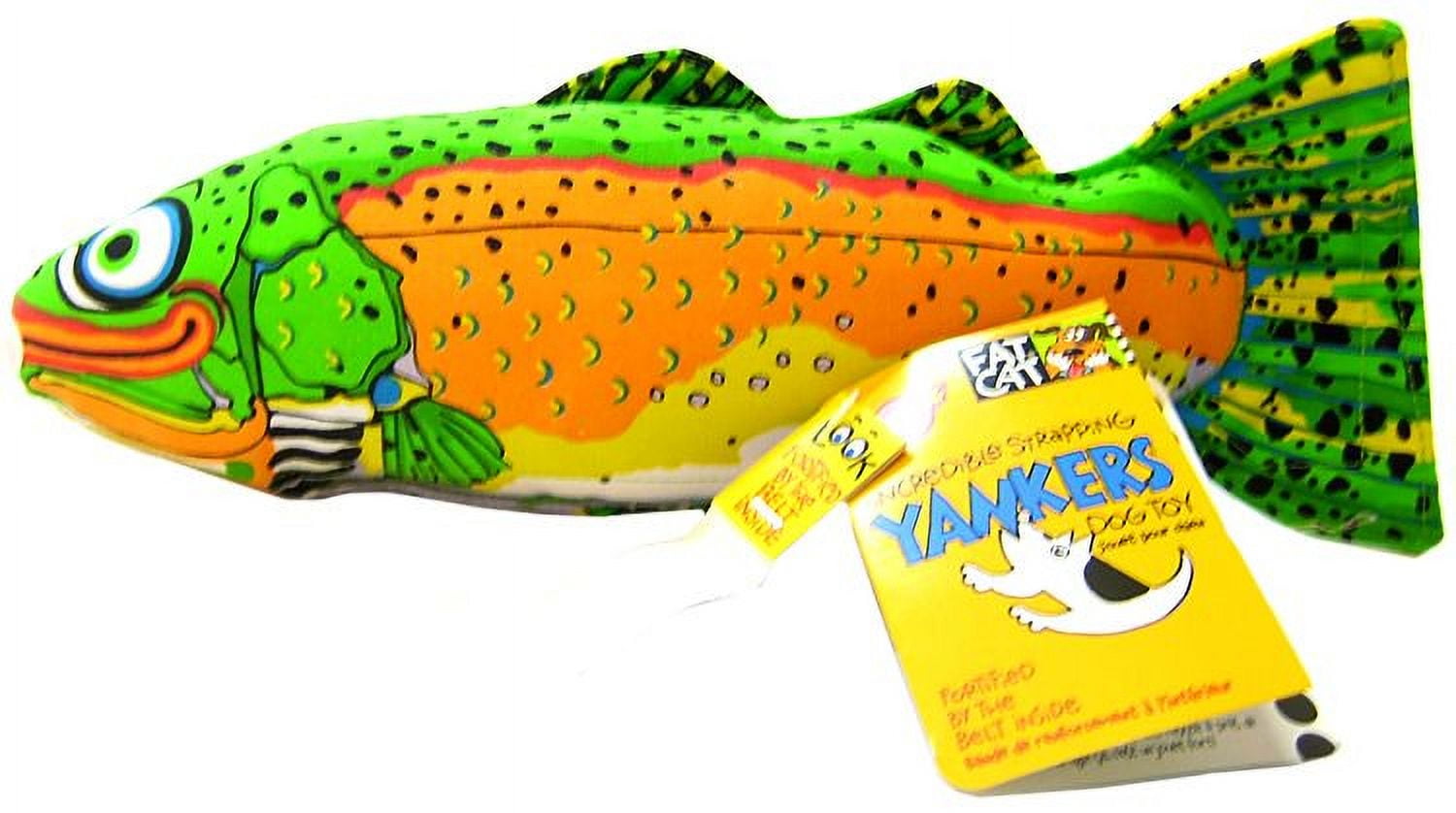 Fat Cat Multicolored Canvas Trout Dog Toy Large 1 pk