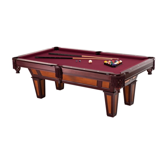 Fat Cat Reno II 7.5 Billiard Table - Classic Style, Durable Crimson Cloth, Accuslate Playing Surface, Solid Maple Rails, Complete Accessories