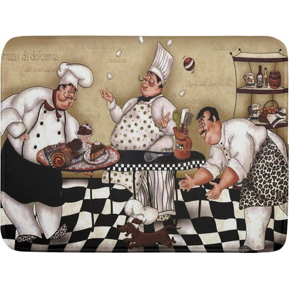 Fat Chef Dish Drying Mat For Kitchen Counter 18x24 Inch Microfiber Absorbent Drying Pad Chef Kitchen Drying Mat Dishes Pad Dish Drainer Rack Mats For Coffee Bar Decor Mats