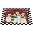 thumbnail image 1 of Fat Chef Kitchen Placemats Set of 4 for Dining Table, Rustic Farmhouse Chef Rectangle 12x18 Inch Cotton Linen Placemat, Washable Table Mat for Kitchen Decoration (18" L x 12" W), 1 of 6