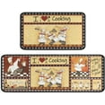 thumbnail image 1 of Fat Chef Kitchen Rugs Sets of 2, I Love Cooking Farmhouse Washable Anti Fatigue Kitchen Runner Mats for Floor, Non Slip Comfort Standing Holiday Decor Mat for Sink,Laundry,Office 17"x 47"+17"x 30", 1 of 7