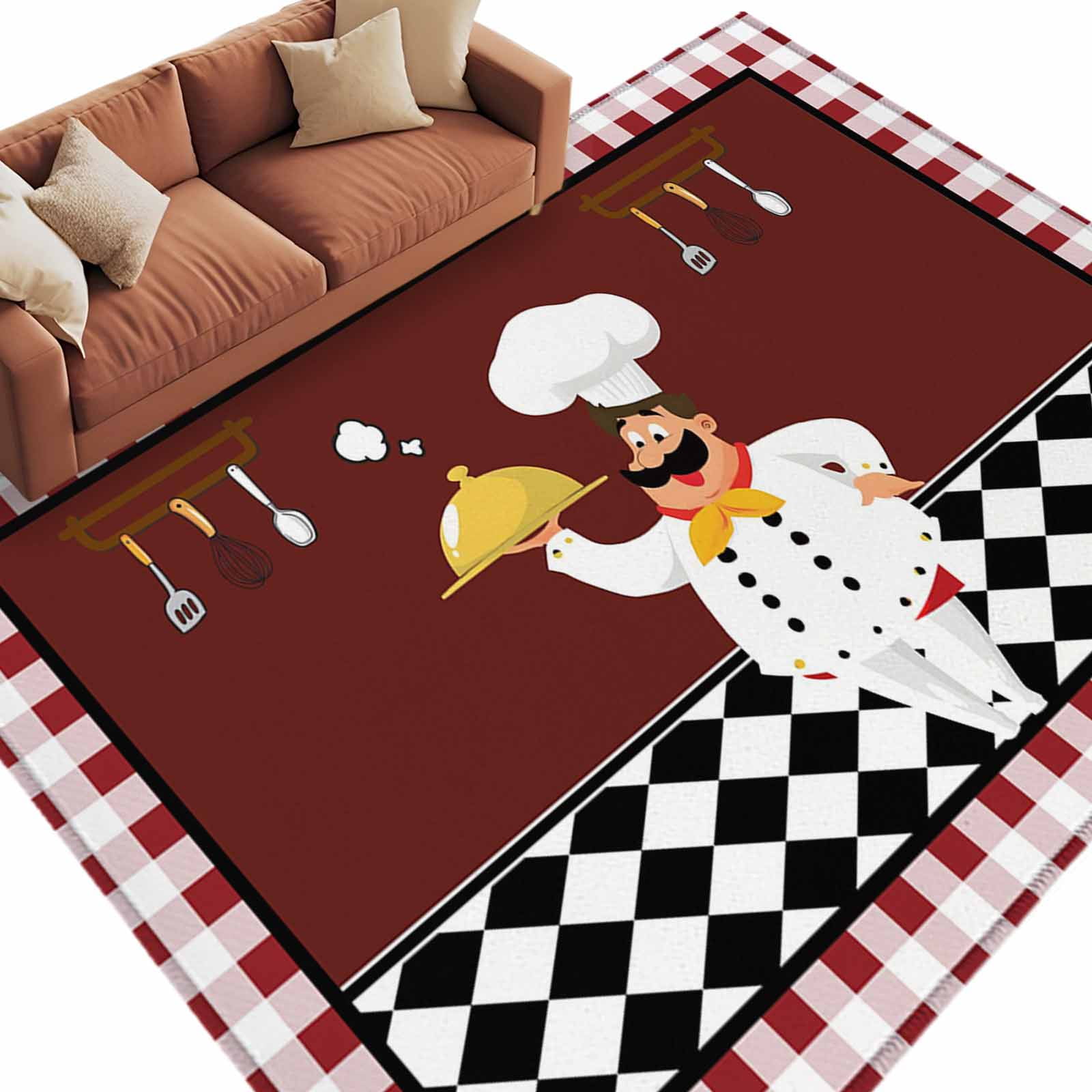Fat Chef Large Area Rugs for Bedroom Living Room, Non Slip Carpet ...