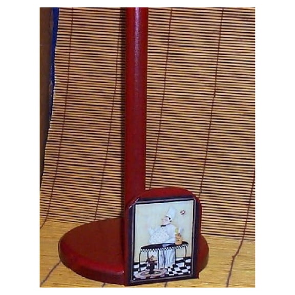 Fat Chef Paper Towel Holder Red Wood Bistro Home Decor