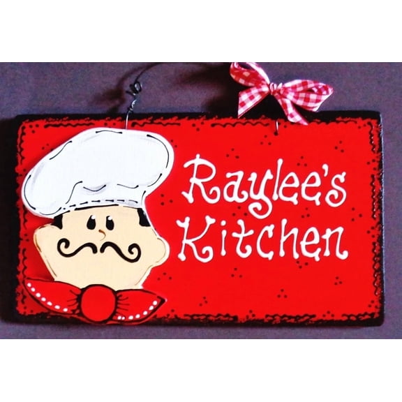 Fat Chef Personalize Kitchen Name Sign Wall Hanger Plaque Bistro Cucina Decor
