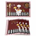 thumbnail image 1 of Fat Chef Placemats Set of 6, Red Gourmet Kitchen Red Black Buffalo Plaid Placemats for Dining Table, Place Mats for Kitchen Tabletop, Waterproof Wipeable Dining Table Mats Set, 1 of 9