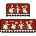 thumbnail image 1 of Fat Chef Rugs Kitchen Floor Mats for in Front of Sink, Anti Fatigue Floor Mat for Kitchen, Padded Kitchen Mats for Standing and Red Kitchen Matt for Standing for Kitchen Decor 17"X30"+17"X47", 1 of 6
