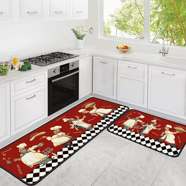 Fat Chef Rugs Kitchen Floor Mats for Sink, Anti Fatigue Floor Mat for