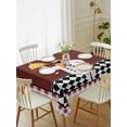 thumbnail image 1 of Fat Chef Tablecloth Rectangle Table Cloth 60x102, Waterproof Tablecloth Outdoor Table Cloth, Red Gourmet Kitchen Red Black Buffalo Plaid Washable Table Cover for Kitchen Dinning Party, 1 of 8