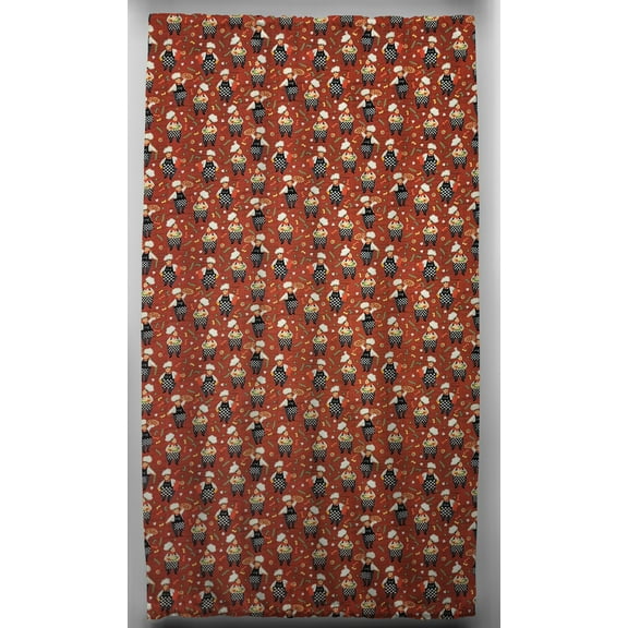 Fat Chefs French Door Curtain Panel with Tie Back by Penny's Needful Things (Lined) (Pizza Chefs)