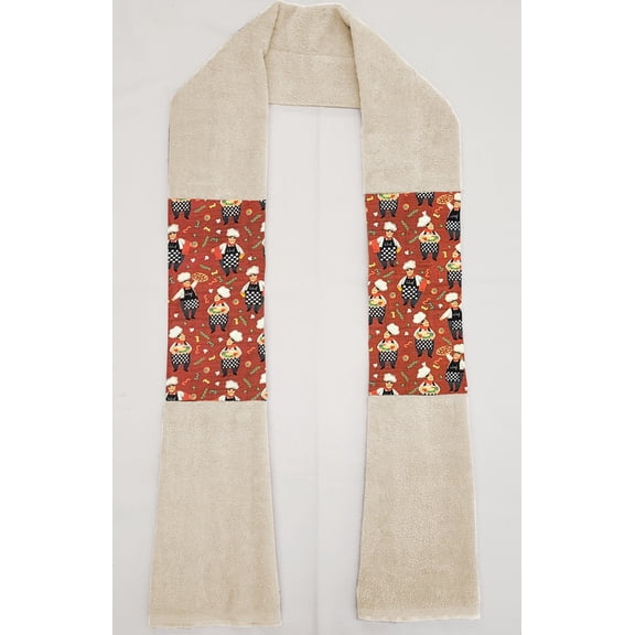 Fat Chefs Kitchen Towel Boa / Scarf by Penny's Needful Things (Towel Color: Off White) (Pizza Chefs)