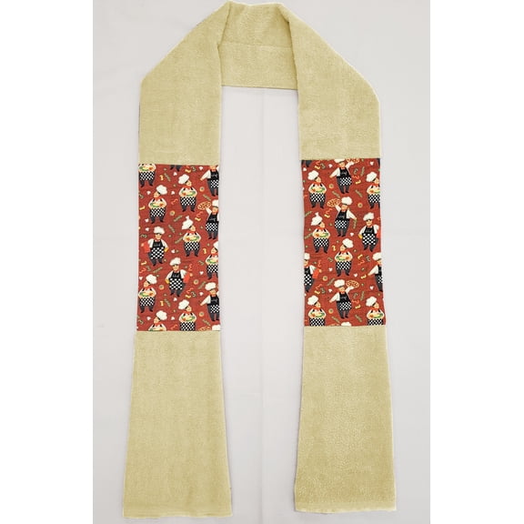 Fat Chefs Kitchen Towel Boa / Scarf by Penny's Needful Things (Towel Color: Yellow) (Pizza Chefs)