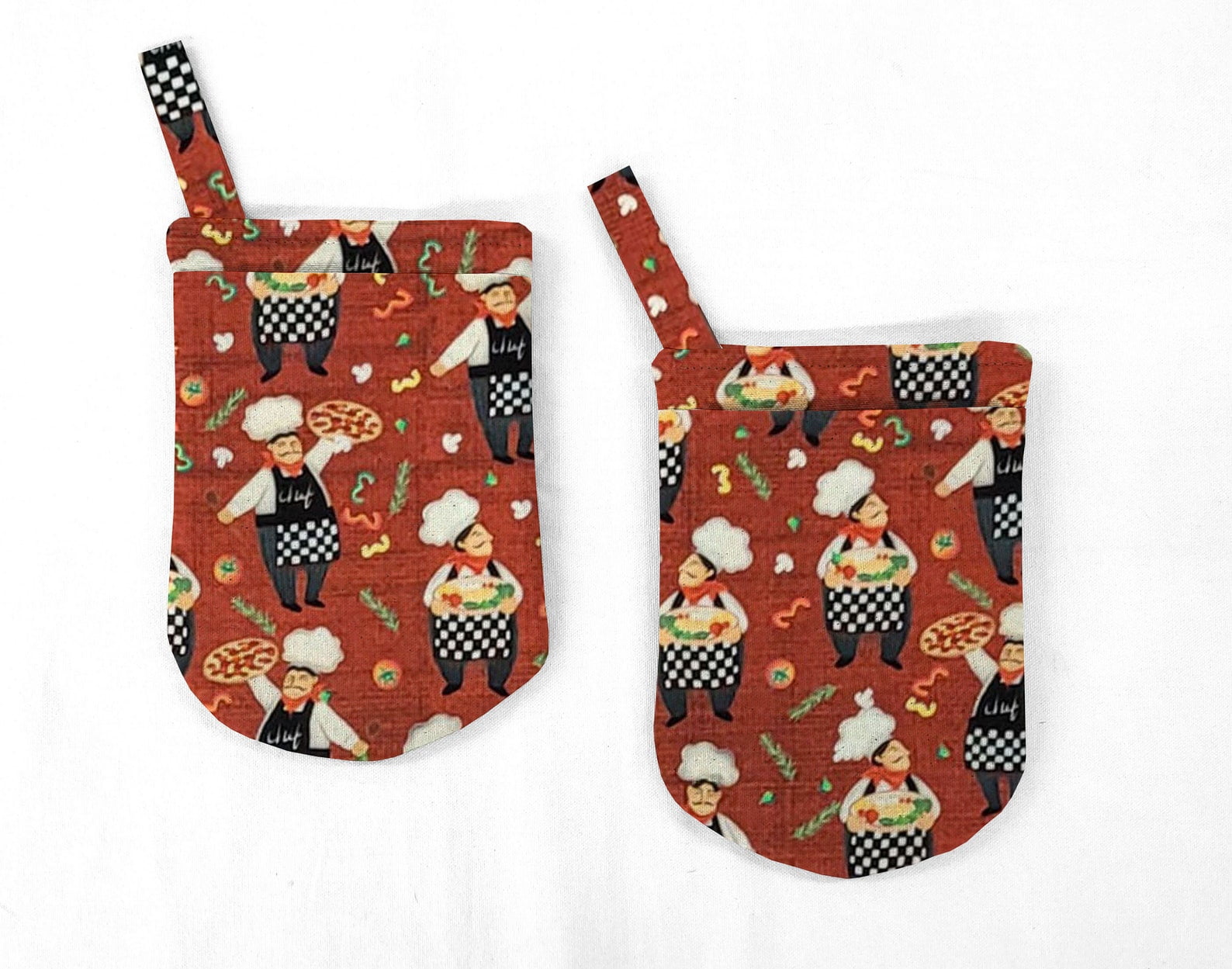 Fat Chefs Oven Mitts (Set Of 2) by Penny's Needful Things (Pizza Chefs)
