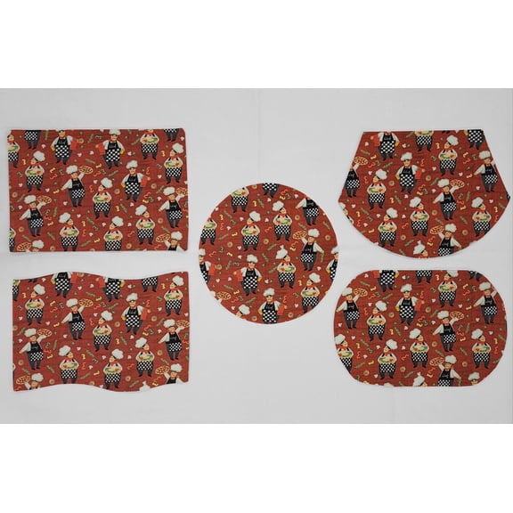 Fat Chefs Placemats by Penny's Needful Things (Round - Set of 2) (Pizza Chefs)