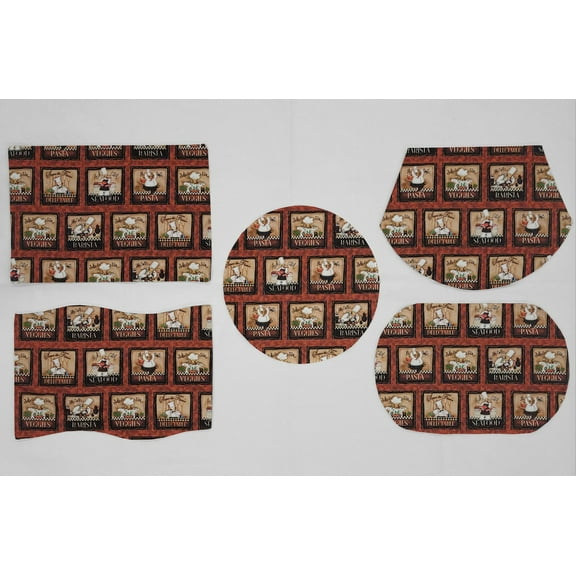 Fat Chefs Placemats by Penny's Needful Things (Wedge - Set of 2) (Bistro Chefs)