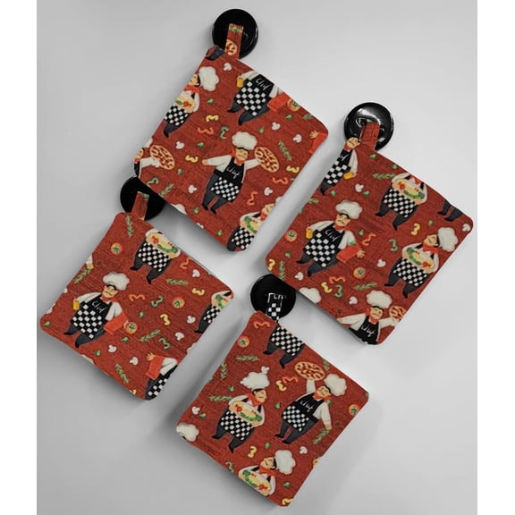 Fat Chefs Pot Holders (Set of 4) by Penny's Needful Things (Pizza Chefs)