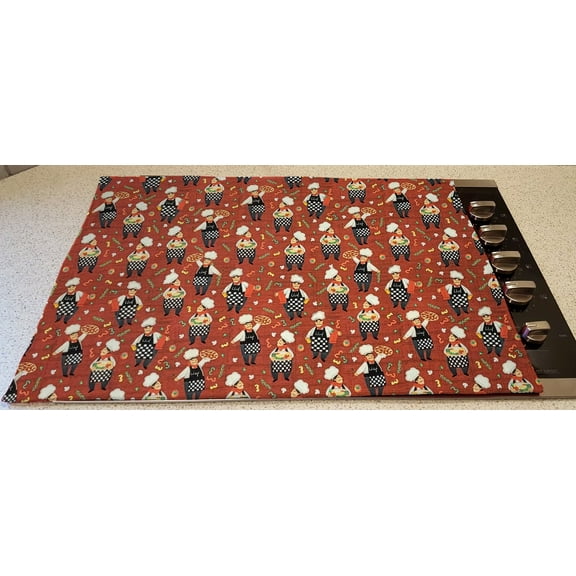 Fat Chefs Stove Top / Cook Top Cover & Protector by Penny's Needful Things (Pizza Chefs)