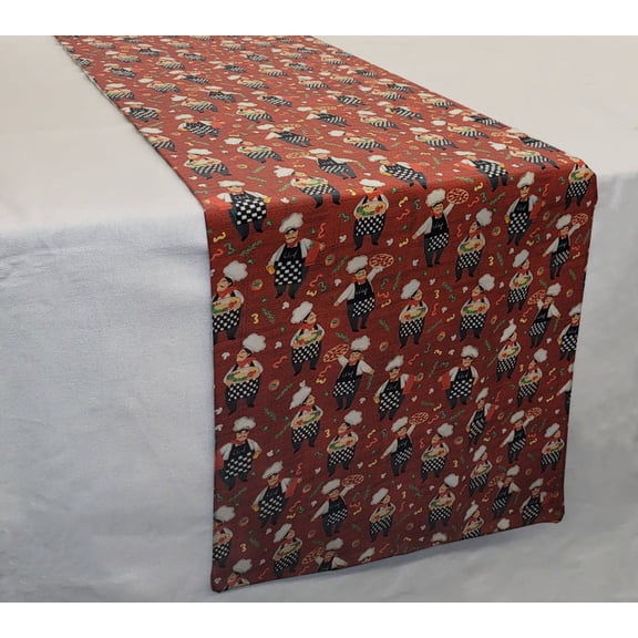 Fat Chefs Table Runner by Penny's Needful Things (3 Feet Long - STRAIGHT) (Pizza Chefs)