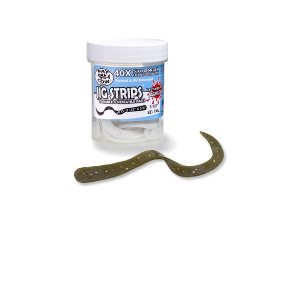Fat Cow FATEEL3-SE Jig Strips Eel Tail 3 1/2" X 3/8" Scented (10ct)