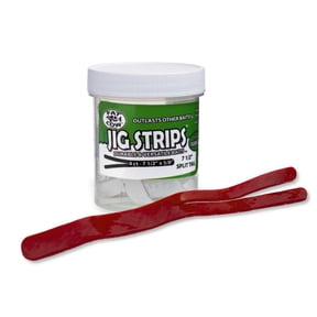 Fat Cow Fishing Jig Strips - Split Tail, 7 1/2" X 5/8", Red