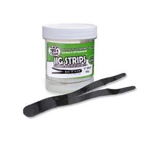 Fat Cow Fishing Jig Strips - Split Tail, 5" X 1/2", Scented, Black