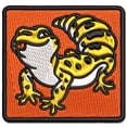 thumbnail image 1 of Fat Cute Leopard Gecko Lizard Reptile Applique Multi-Color Embroidered Hook & Loop Patch - 3.5 Inch Large, 1 of 5