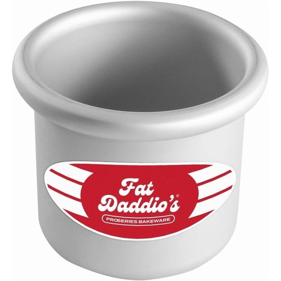 Fat Daddio's Anodized Aluminum Baking Pan, 3 x 3 Inch Round Cake Pan, Silver, Layered Cake & Deep Dish Pizza Bakeware
