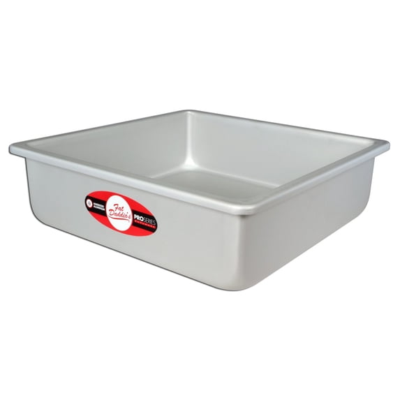 Fat Daddio's Anodized Aluminum Square Cake Pan Solid Bottom, 14 x 14 x 3 Inch