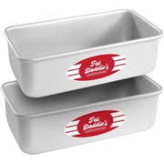 Fat Daddios Anodized Aluminum Bread Pan, 7.75 x 3.75 x 2.5 Inch, Bread Loaf Pans, Aluminum Loaf Pans, Set of 2, Silver