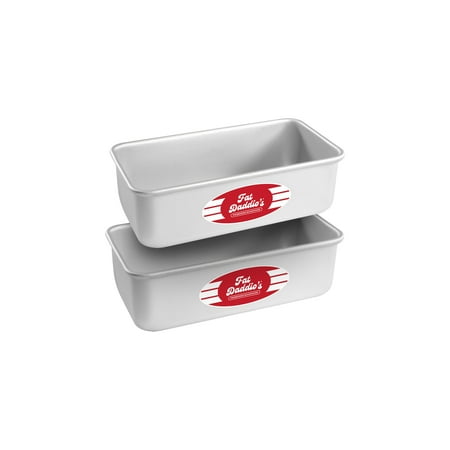 Fat Daddio's BP-SET Anodized Aluminum Bread Loaf Pan, 7.75 x 3.75 x 2.5 inch, Set of 2, Silver