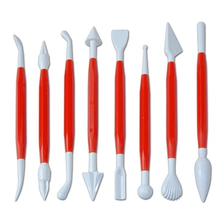 Fat Daddio's Fondant Modeling Tools Cake Decorating Set 8 Pieces 16 designs