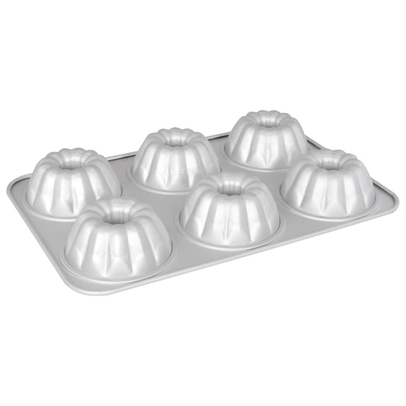 Fat Daddio's MFN-FMC Anodized Aluminum Fluted Mini Cake Pan, 14.75 x 9.75 inch