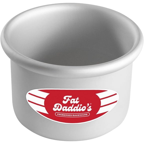 Fat Daddio's Anodized Aluminum Baking Pan, 4 x 3 Inch Round Cake Pan, Silver, Layered Cake & Deep Dish Pizza Bakeware