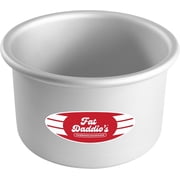 Fat Daddio's Anodized Aluminum Round Cake Pan, 6 x 4 Inch Deep, Silver, Layered Cake & Deep Dish Pizza Baking Pan
