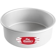 Fat Daddios Anodized Aluminum Baking Pan, 8 x 3 Inch Round Cake Pan, Silver, Layered Cake & Deep Dish Pizza Bakeware