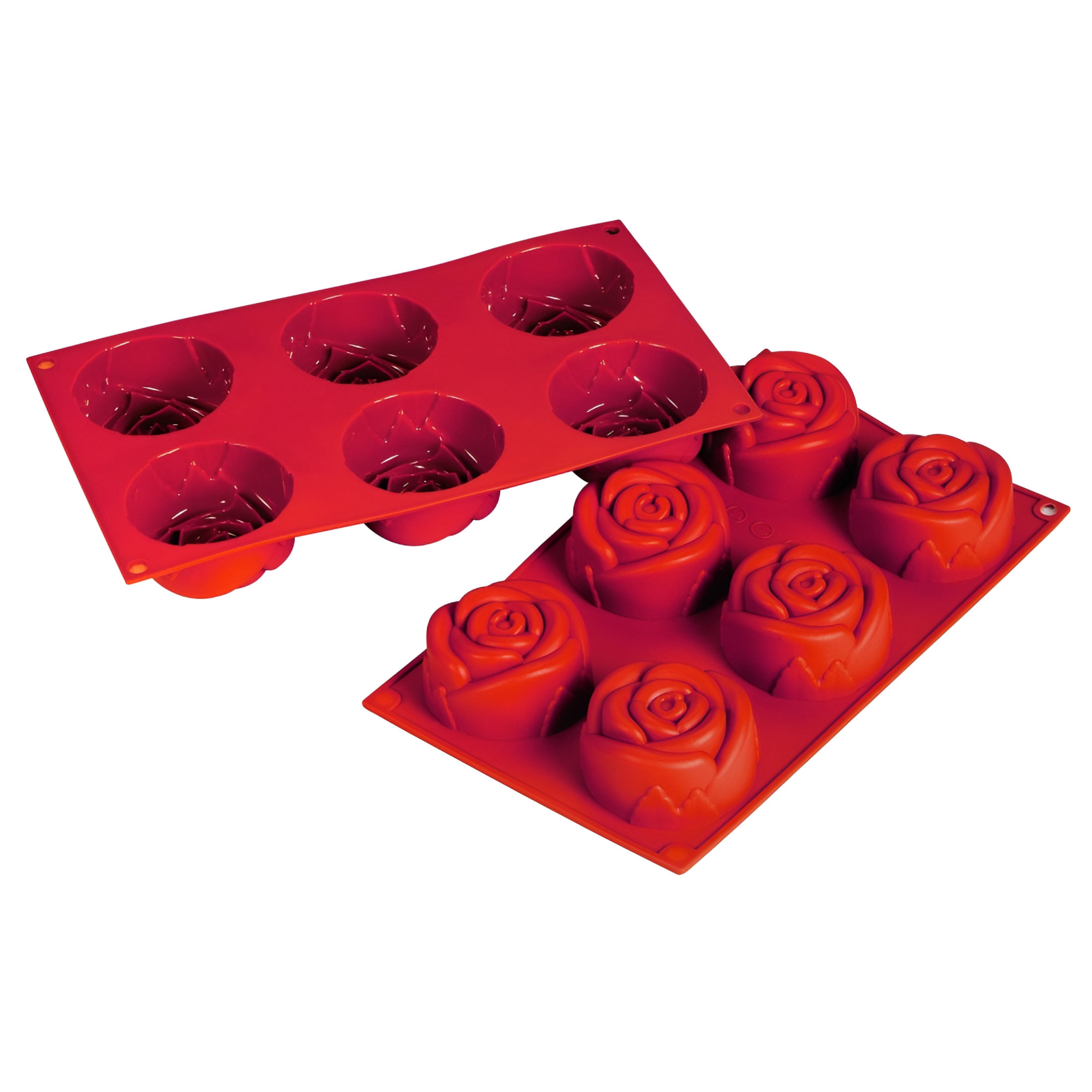 Fat Daddio's Silicone Bakeware Rose 6 Cavities
