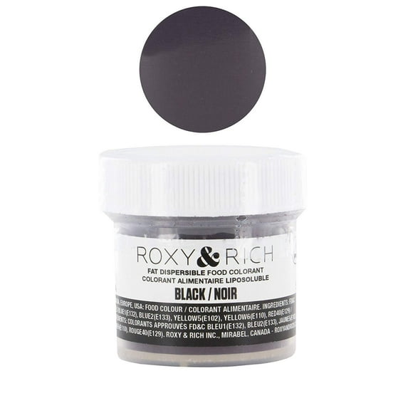 Fat Dispersible Food Coloring, Black, 5 Grams by Roxy & Rich