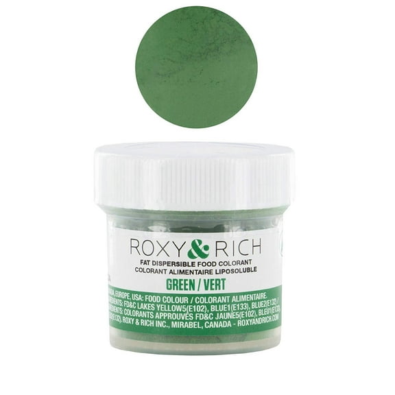 Fat Dispersible Food Coloring, Green, 5 Grams by Roxy & Rich