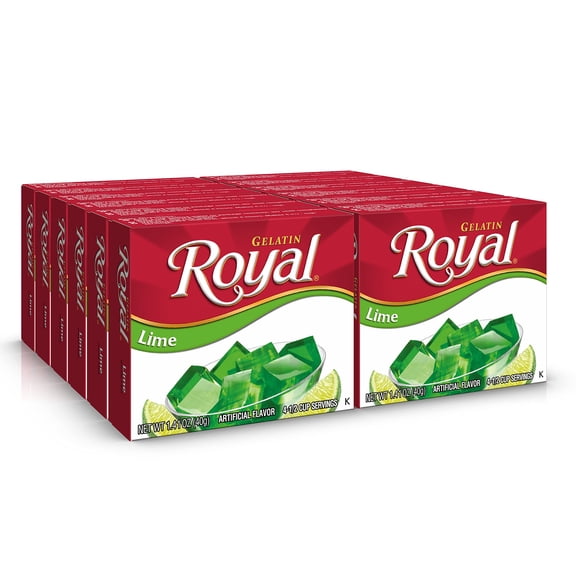 Fat Free Dessert Mix Lime 12 - 1.4 Ounce Boxes Royal Gelatin Pack Of