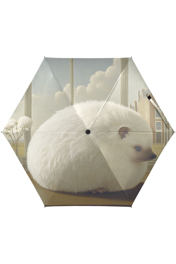 Fat Hedgehog Umbrellas for Sun Auto Open Close UV50+ Waterproof 5-Fold Compact Fiberglass Frame