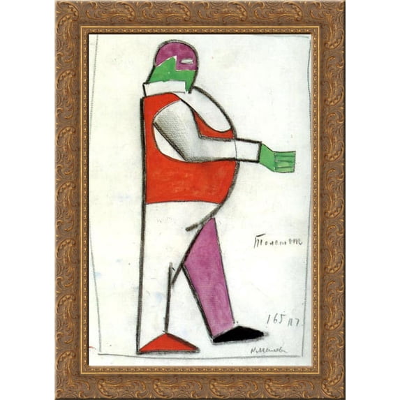 Fat Man 20x24 Gold Ornate Wood Framed Canvas Art by Malevich, Kazimir
